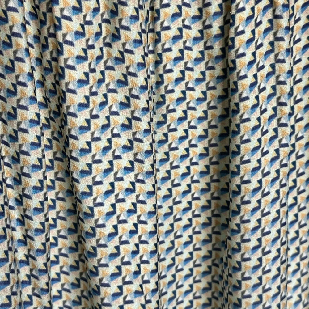 VINCE MAXI 100% SILK DRESS STAR PRINT BORDER CHARCOAL SPAGHETTI STRAP SZ S - Picture 8 of 9